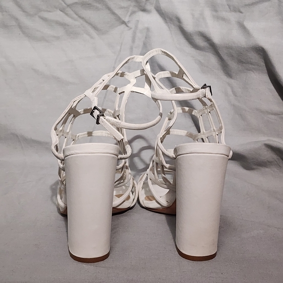 SCHUTZ Pearl White Jaden Caged Heeled Sandal, size 8B - Picture 3 of 8